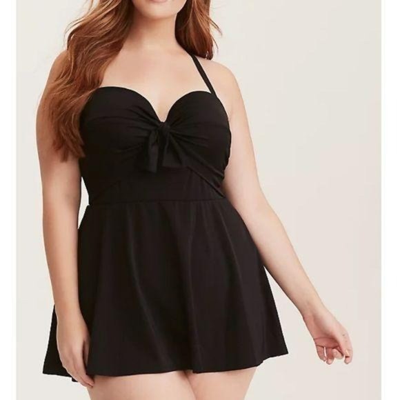 torrid Other - Torrid skater dress swimsuit one piece black sz 0
